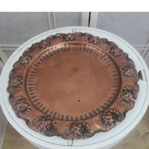 Gregorian Vintage Solid COPPER Hand Hammered 13" Tray